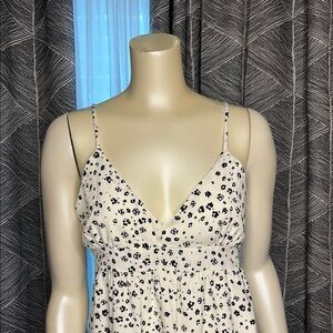 Millibon Black and White Wrap Sundress with Plunge Neckline